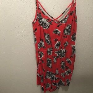 orange flower romper